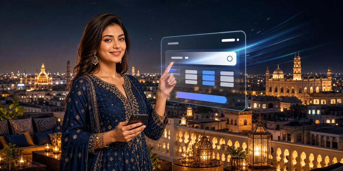 Old city of Lucknow scenario showing mobile deposit in India
